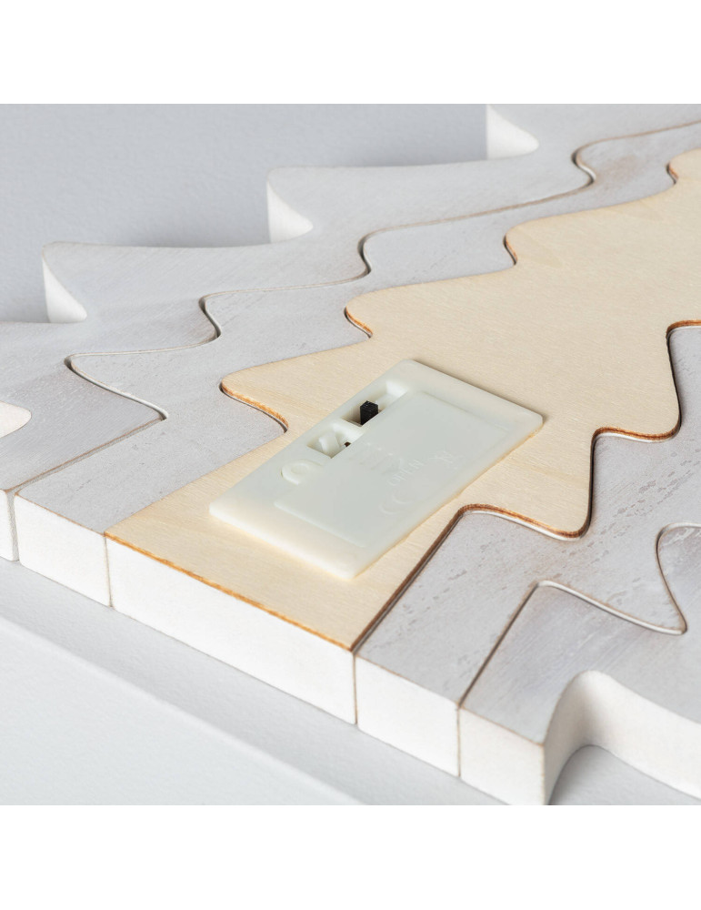 Sapin de Noël LED Bois avec Batterie Kolm