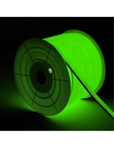 Bobine Gaine Néon LED Flexible Dimmable 7.5W/m 220V AC 120 LED/m 50m Semi-circulaire 180° Verte IP67 Coupe Tous les 100cm
