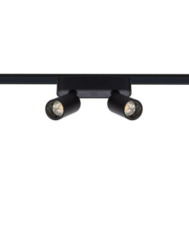 Spot LED sur Rail Magnétique 25mm Extra-Plat 10W Double 48V Noir