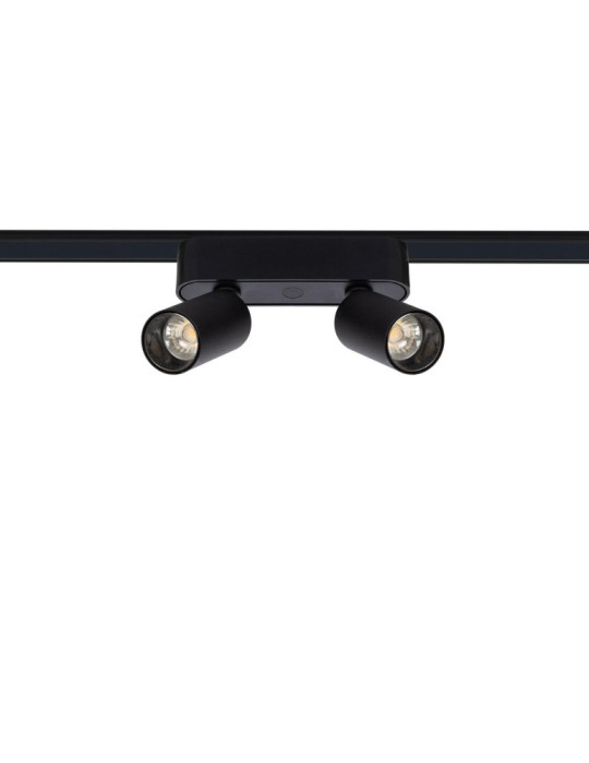 Spot LED sur Rail Magnétique 25mm Extra-Plat 10W Double 48V Noir Spot LED sur Rail Magnétique 25mm Extra-Plat 10W Double 48V Noir