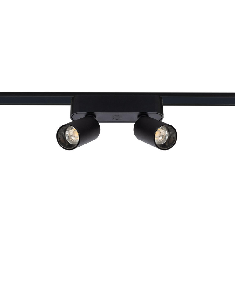 Spot LED sur Rail Magnétique 25mm Extra-Plat 10W Double 48V Noir