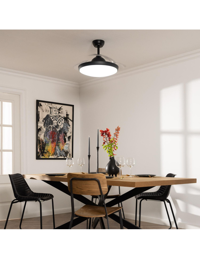 Ventilateur de Plafond Silencieux Kourak Noir 106cm Moteur DC