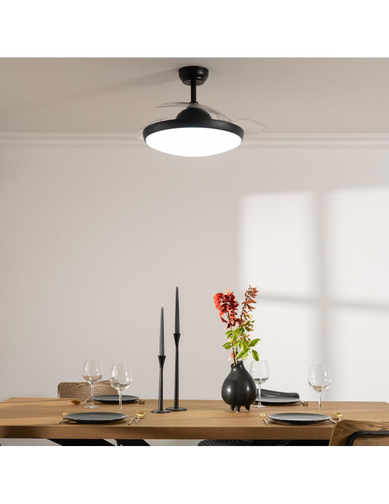 Ventilateur de Plafond Silencieux Kourak Noir 106cm Moteur DC