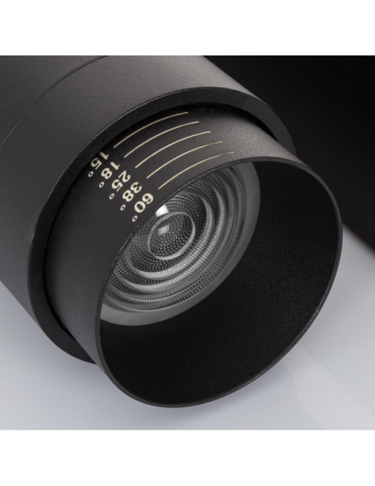 Spot LED sur Rail Triphasé 30W Dimmable Wolf Multiangle 15-60º Noir