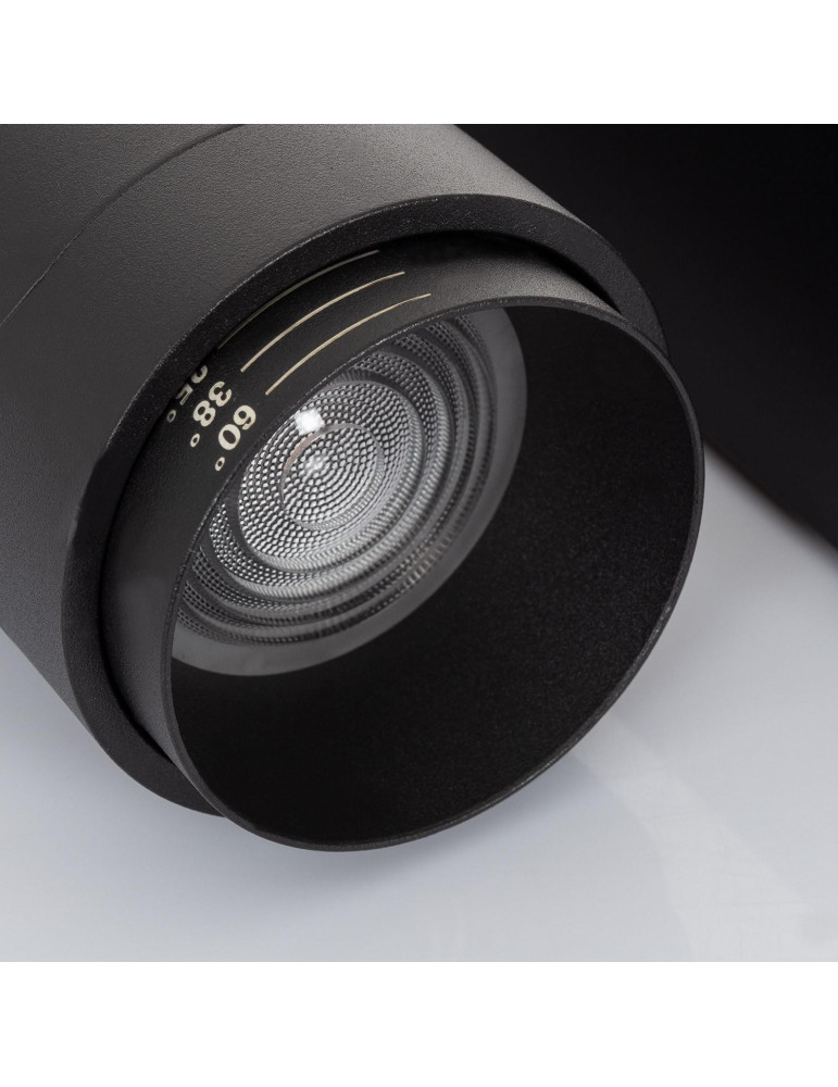Spot LED sur Rail Triphasé 30W Dimmable Wolf Multiangle 15-60º Noir