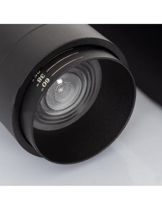 Spot LED sur Rail Triphasé 30W Dimmable Wolf Multiangle 15-60º Noir