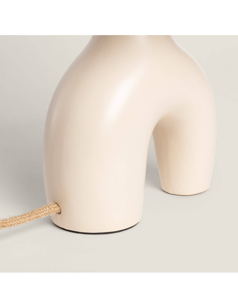 Lampe à Poser Céramique et Lin Ginger