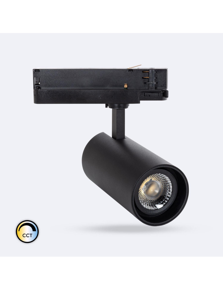 Spot LED sur Rail Triphasé 30W Fasano Dimmable CCT Noir