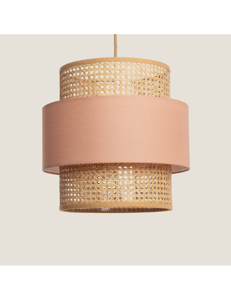 Suspension Rotin et Tissu Amaia