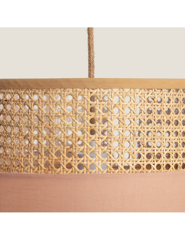 Suspension Rotin et Tissu Amaia