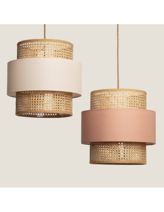 Suspension Rotin et Tissu Amaia