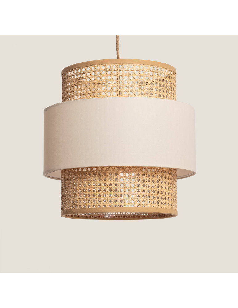 Suspension Rotin et Tissu Amaia