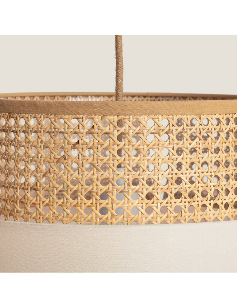 Suspension Rotin et Tissu Amaia