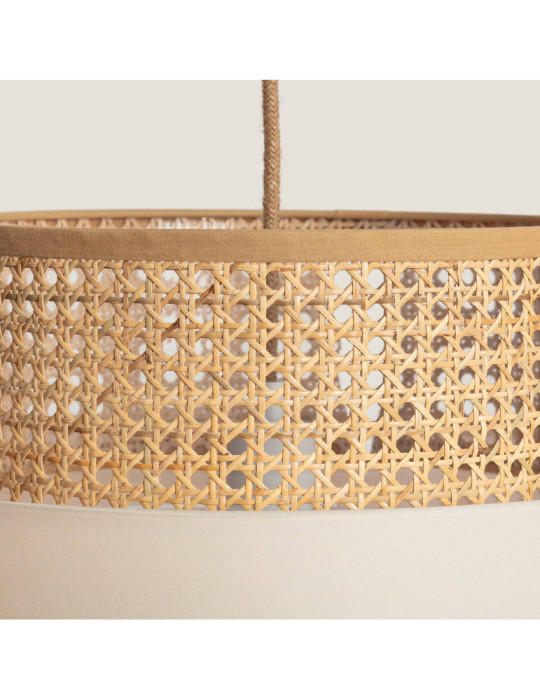 Suspension Rotin et Tissu Amaia