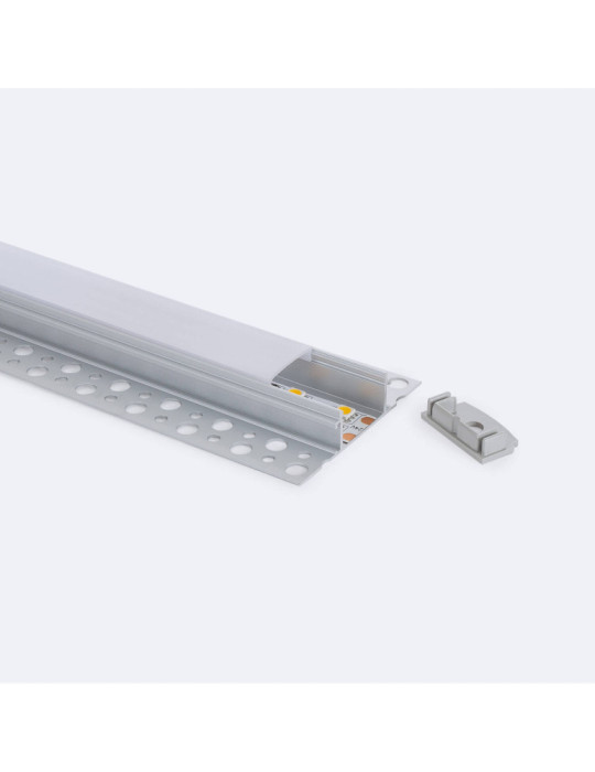 Profilé Aluminium Intégration Plâtre/Placo avec Capot Continu pour Ruban LED jusqu'à 20 mm