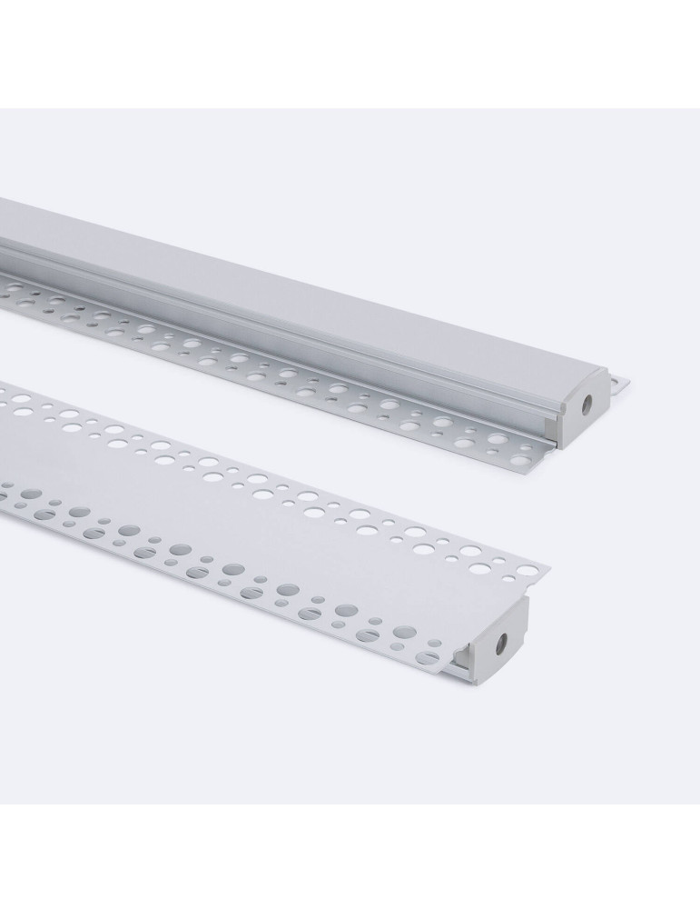 Profilé Aluminium Intégration Plâtre/Placo avec Capot Continu pour Ruban LED jusqu'à 20 mm