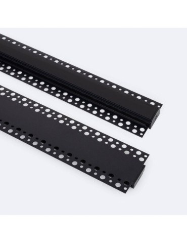 Profilé Aluminium Intégration Plâtre/Placo avec Capot Continu pour Ruban LED jusqu'à 20 mm