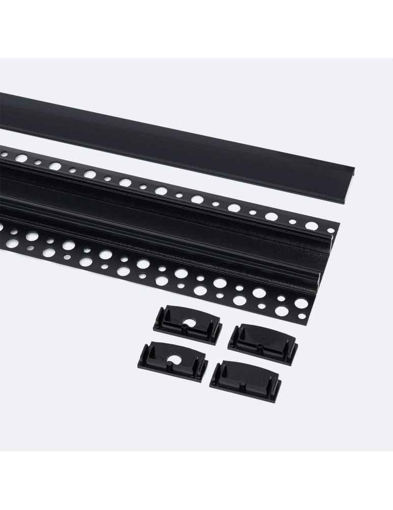 Profilé Aluminium Intégration Plâtre/Placo avec Capot Continu pour Ruban LED jusqu'à 20 mm