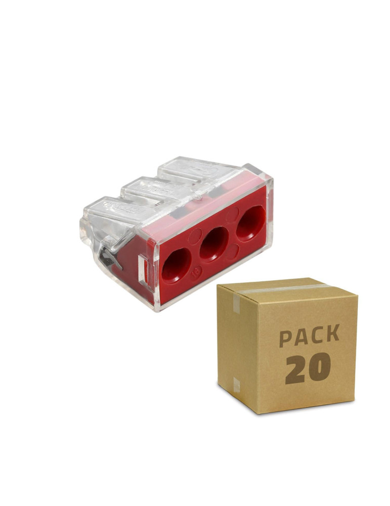 Pack 20 Connecteurs Rapides 3 Entrées 2.5-6.0 mm²
