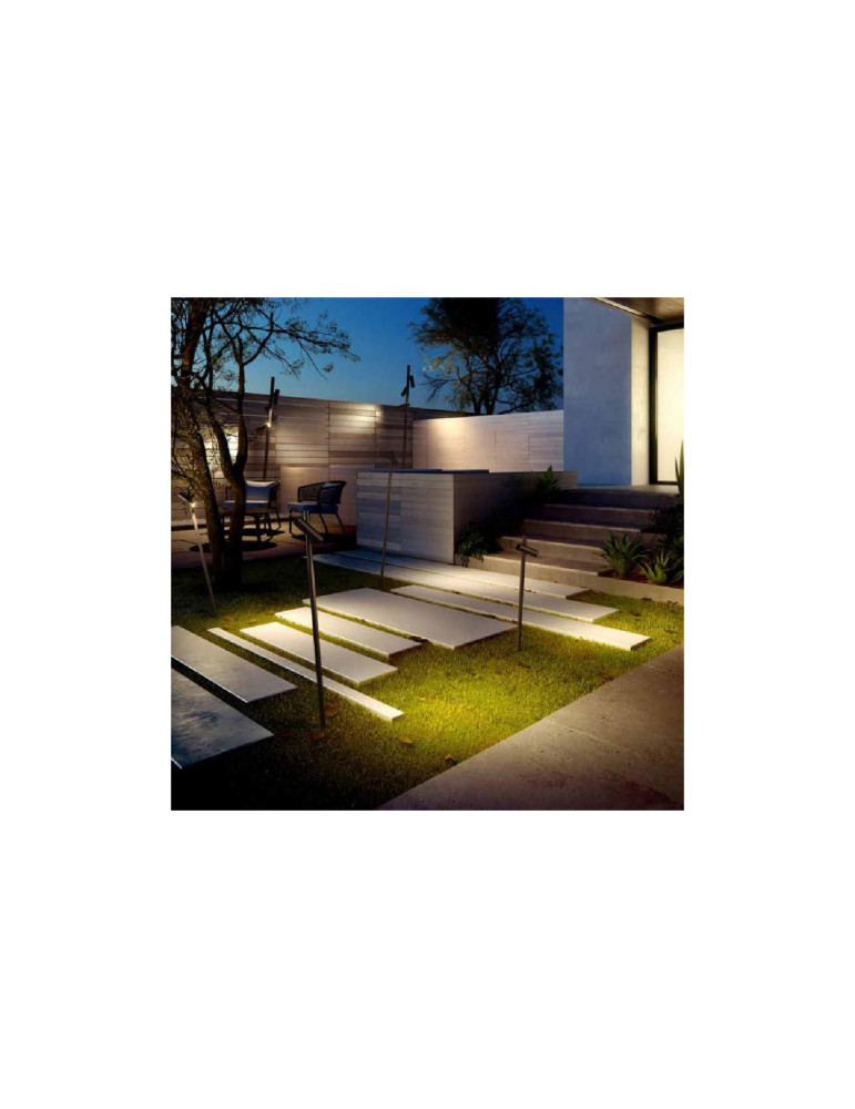 Balise LED Extérieure 6.4W en Saillie sur Pied 120cm avec Piquet Juncus LEDS-C4 10-E013-J6-CL