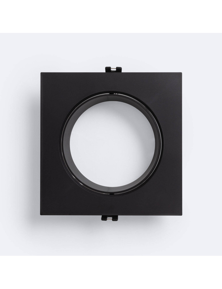 Collerette Downlight Carré Encastrable Orientable pour Ampoule LED GU10 AR111 Coupe Ø135 mm