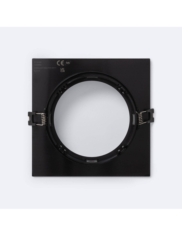 Collerette Downlight Carré Encastrable Orientable pour Ampoule LED GU10 AR111 Coupe Ø135 mm