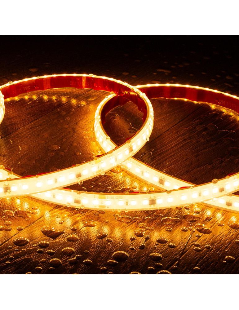 Ruban LED Dimmable Auto-redressement 220V SMD2835 Silicone FLEX 120 LED/m IP67 High Lumen Largeur 12mm Coupe 10 cm sur Mesure