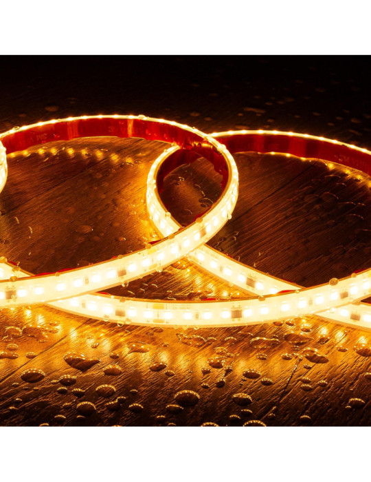 Ruban LED Dimmable Auto-redressement 220V SMD2835 Silicone FLEX 120 LED/m IP67 High Lumen Largeur 12mm Coupe 10 cm sur Mesure