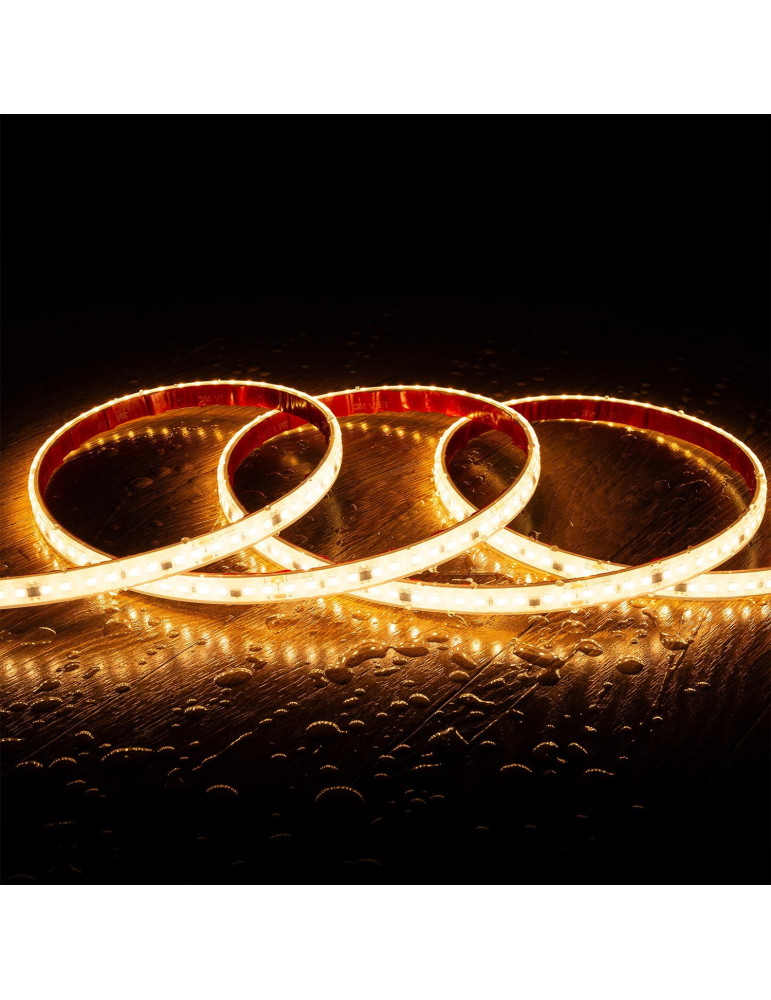 Ruban LED Dimmable Auto-redressement 220V SMD2835 Silicone FLEX 120 LED/m IP67 High Lumen Largeur 12mm Coupe 10 cm sur Mesure