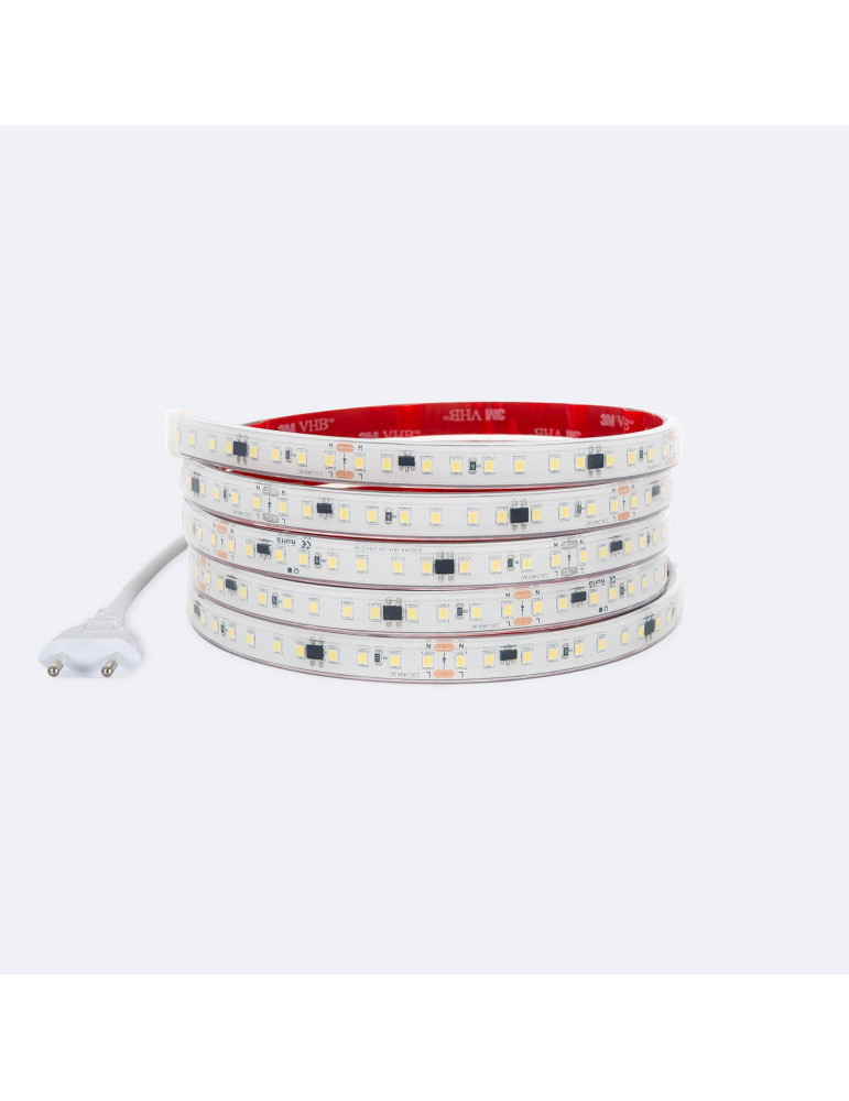 Ruban LED Dimmable Auto-redressement 220V SMD2835 Silicone FLEX 120 LED/m IP67 High Lumen Largeur 12mm Coupe 10 cm sur Mesure