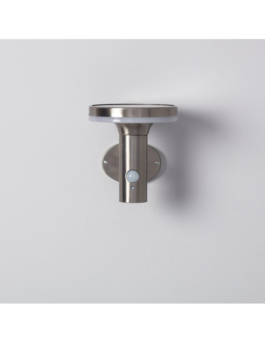 Applique Murale LED Extérieure Solaire Inox Helios avec Détecteur de Présence PIR