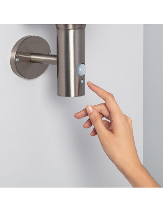 Applique Murale LED Extérieure Solaire Inox Helios avec Détecteur de Présence PIR