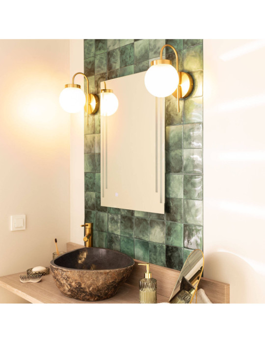 Lampe Murale Extérieur en Métal et Verre Rafha