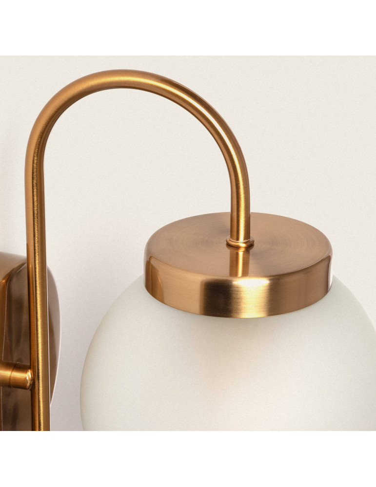 Lampe Murale Extérieur en Métal et Verre Rafha