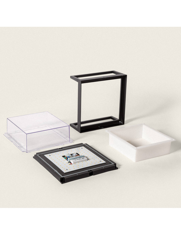 Applique Murale Extérieure LED 18W Éclairage Carré Noire Rale