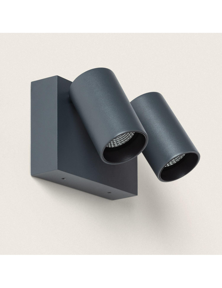 Applique Murale Extérieure LED 18W Aluminium CCT Sélectionnable Deux Spots Kuriya Applique Murale Extérieure LED 18W Aluminium CCT Sélectionnable Deux Spots Kuriya