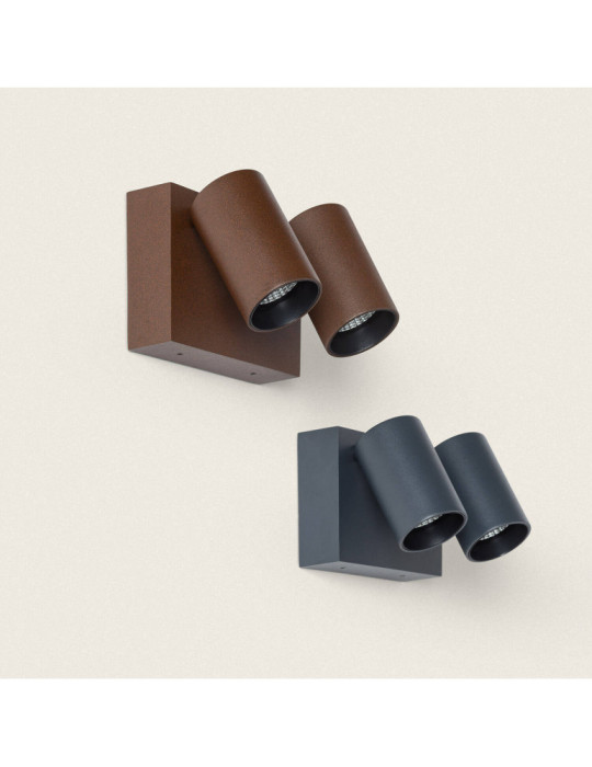 Applique Murale Extérieure LED 18W Aluminium CCT Sélectionnable Deux Spots Kuriya