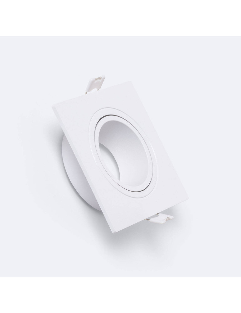 Collerette Downlight Carrée Blanche pour Ampoule LED GU10 / GU5.3 Coupe 75x75 mm