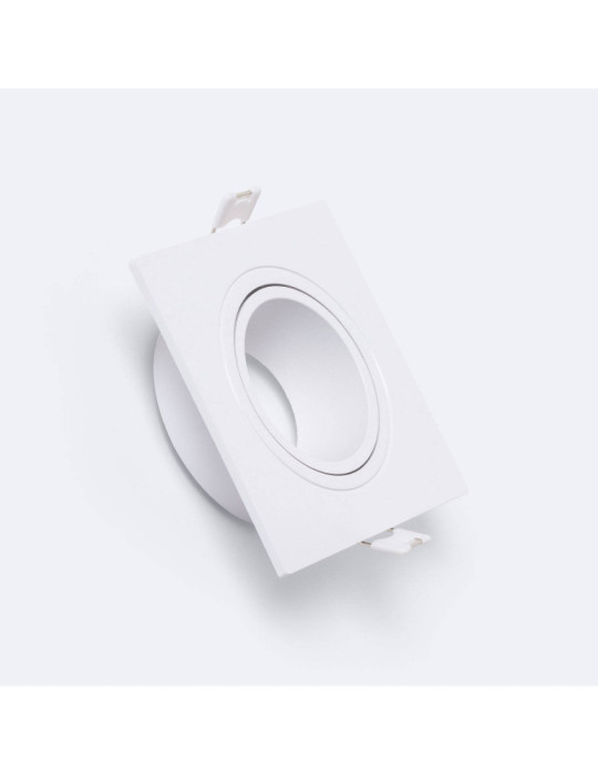 Collerette Downlight Carrée Blanche pour Ampoule LED GU10 / GU5.3 Coupe 75x75 mm Collerette Downlight Carrée Blanche pour Ampoule LED GU10 / GU5.3 Coupe 75x75 mm