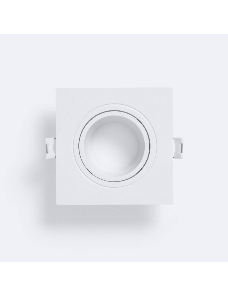 Collerette Downlight Carrée Blanche pour Ampoule LED GU10 / GU5.3 Coupe 75x75 mm