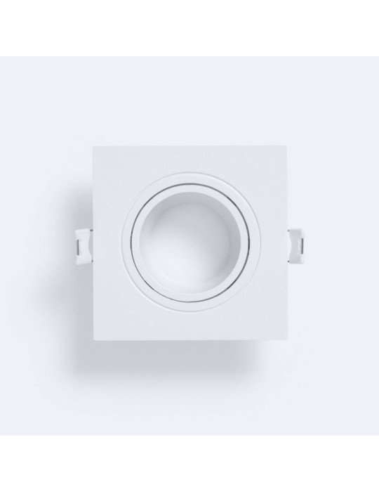 Collerette Downlight Carrée Blanche pour Ampoule LED GU10 / GU5.3 Coupe 75x75 mm