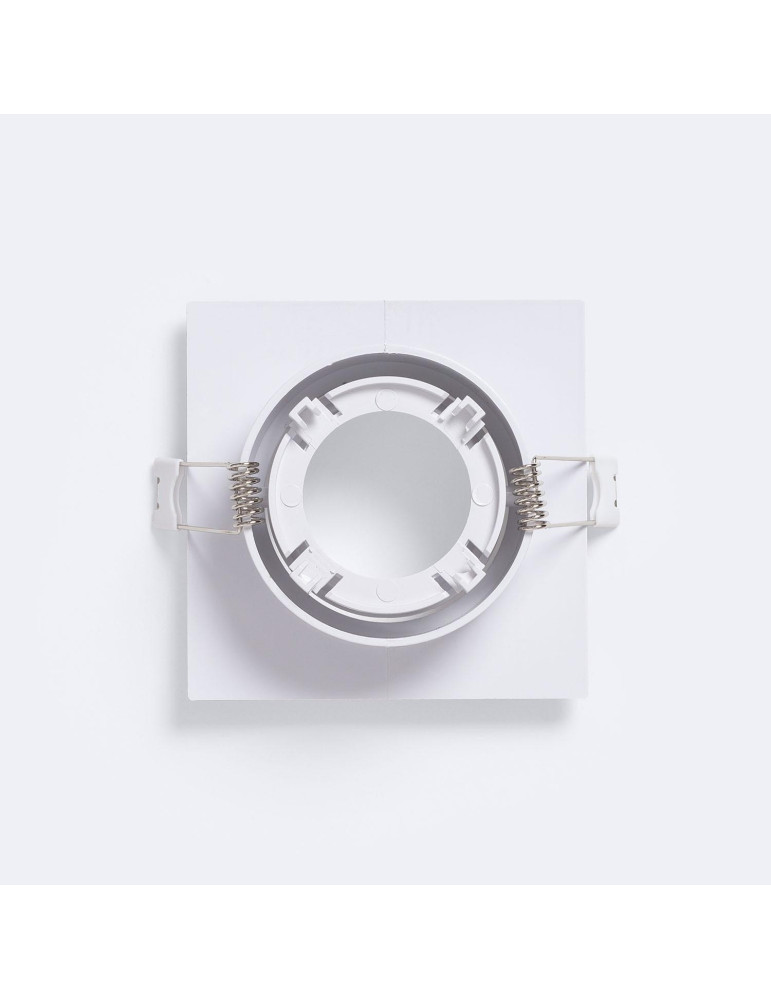 Collerette Downlight Carrée Blanche pour Ampoule LED GU10 / GU5.3 Coupe 75x75 mm