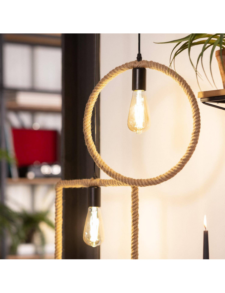 Suspension Corde et Métal Maumbo Ronde