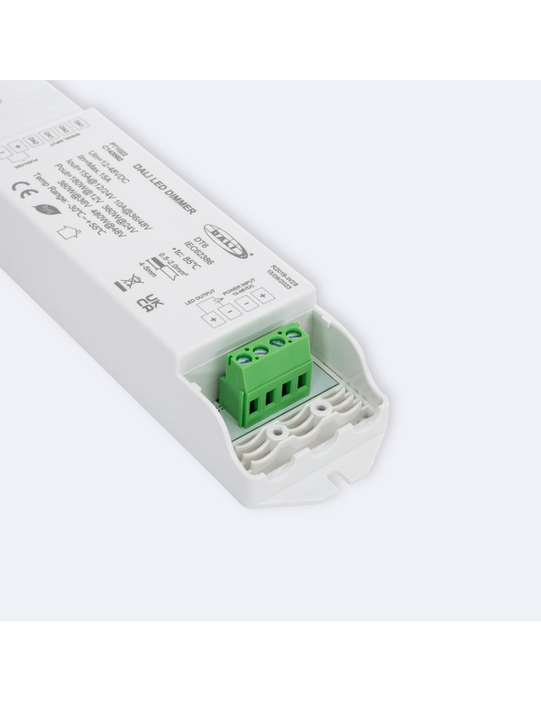 Driver Dimmable DALI 1 Canal pour Ruban LED Monochrome 12-48V Compatible avec Bouton-Poussoir