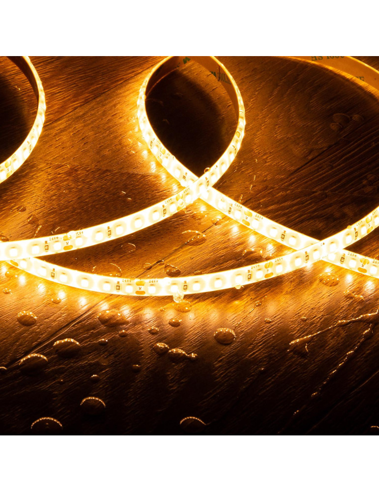 Ruban LED 24V DC SMD2835 120LED/m 5m IP65 Largeur 8mm Coupe 5cm