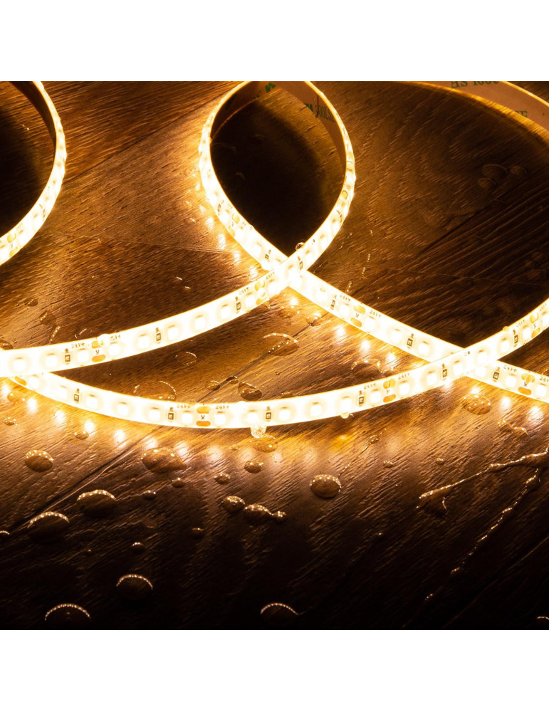 Ruban LED 24V DC SMD2835 120LED/m 5m IP65 Largeur 8mm Coupe 5cm