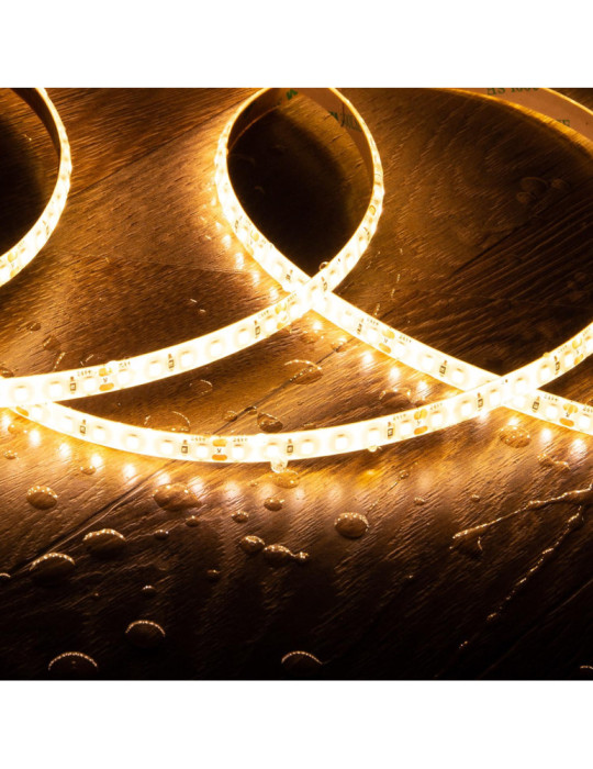 Ruban LED 24V DC SMD2835 120LED/m 5m IP65 Largeur 8mm Coupe 5cm