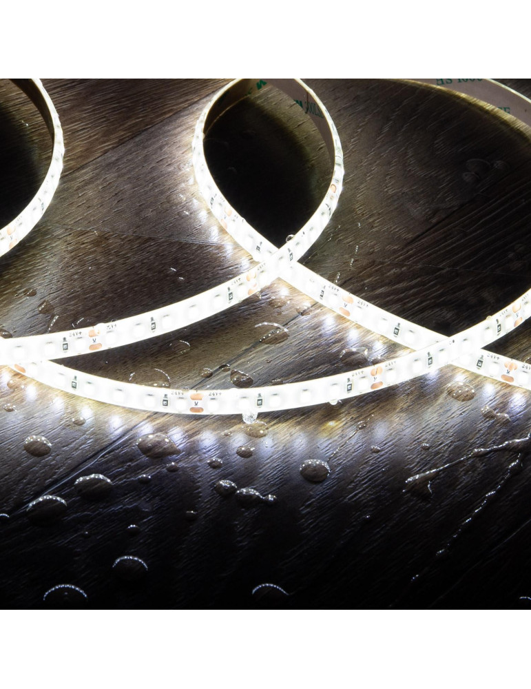 Ruban LED 24V DC SMD2835 120LED/m 5m IP65 Largeur 8mm Coupe 5cm
