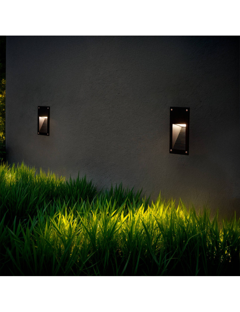 Balise LED Extérieure 3W Encastrable au Mur Cooper Noire