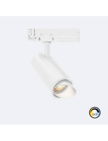 Spot LED Fasano Cylindre Biseau 20W CCT pour Rail Triphasé Dimmable Blanc